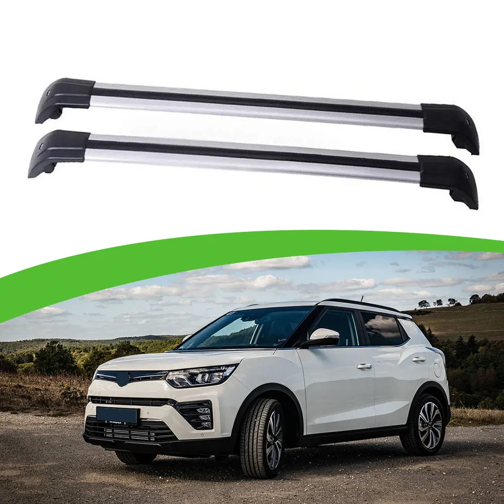 2Pcs Fit for SsangYong Tivoli 2015-2020 Aluminum Roof Rail Rack Cross Bar Crossbar