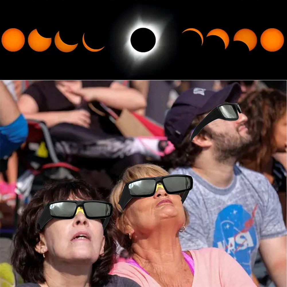 Paquete de 1/2/3/5 gafas de eclipse solar que cumplen con estándares ISO 12312-2:2015(E) gafas de observación de eclipse solar gafas de eclipse de plástico