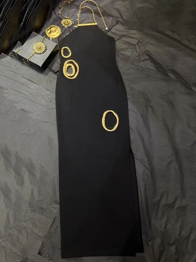 レディースドレス、天然パールホルターネックガウン、非対称カットアウトイブニングガウン、高品質、コルセット、2026、春、新作、