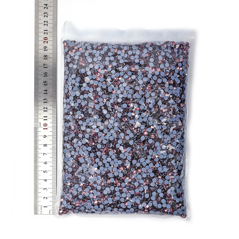 Grote tas 42 popkleuren groothandel grote verpakking DMC hotfix steentjes plaksteen glas opstrijkbaar voor trouwjurk decoraties