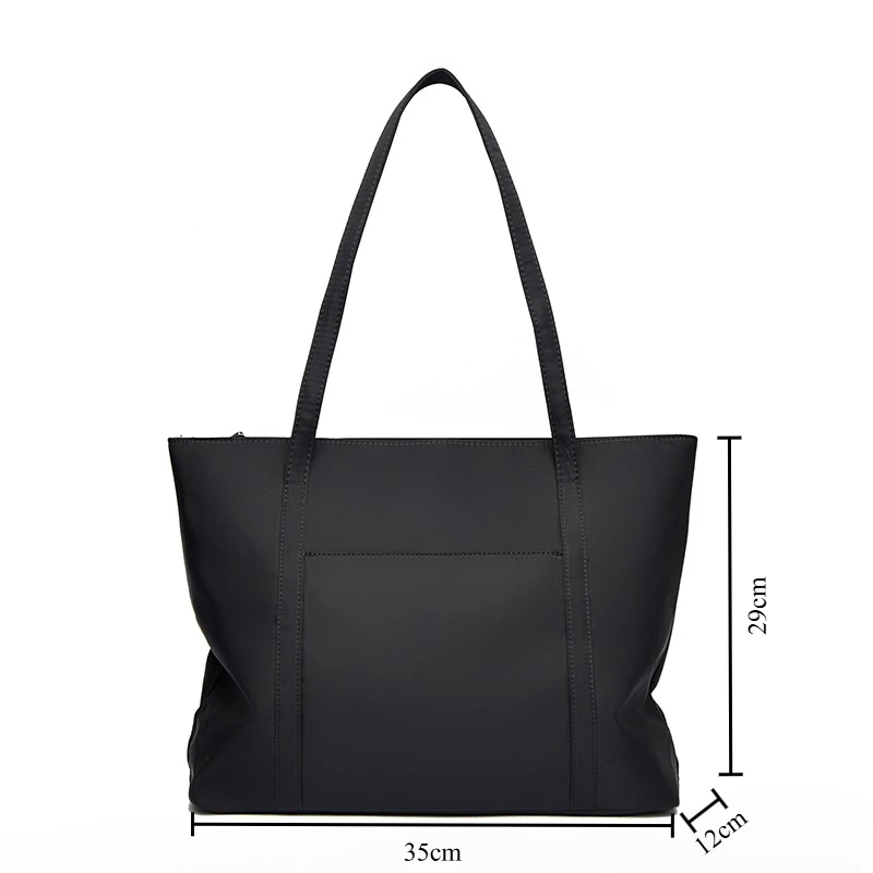 حقائب كتف فاخرة بلون سادة غير رسمية من النايلون عالي الجودة للنساء حقائب كبيرة بمقبض علوي حقائب يد للتنقل #5