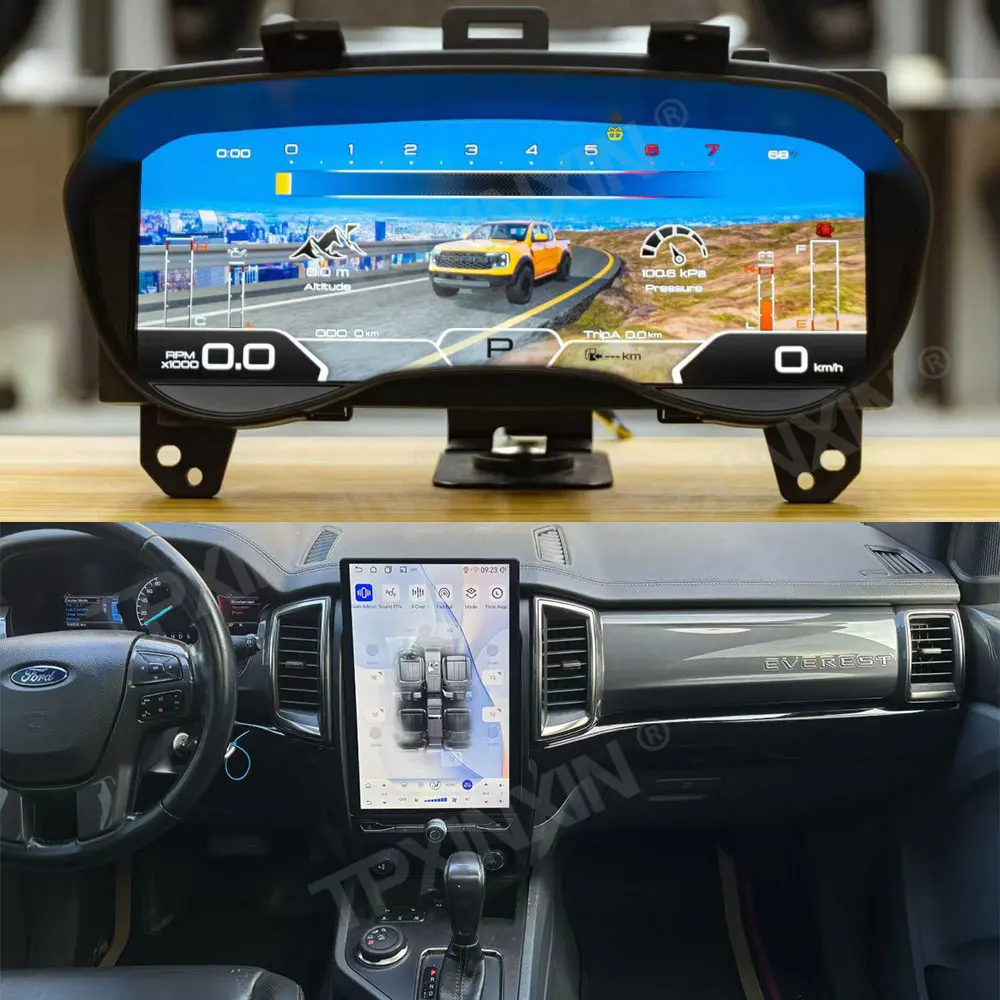 For Ford Everest 2015-2021 LCD Digital Cluster + Car Radio Stereo Carplay Android Auto GPS Navigation 14.5 Inch Qualcomm 8+256G