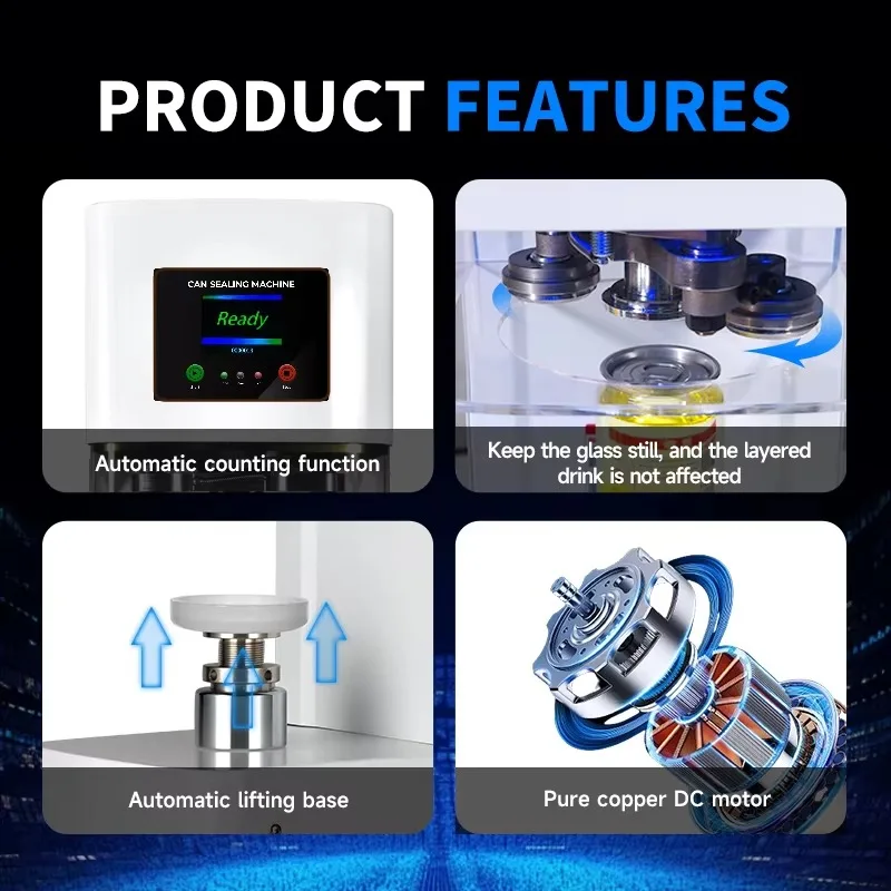 Automatic Plastic can Packaging Sealing Machine Juice Cans Automatic Sealing Machine Can Sealing Machines for CUP Jar