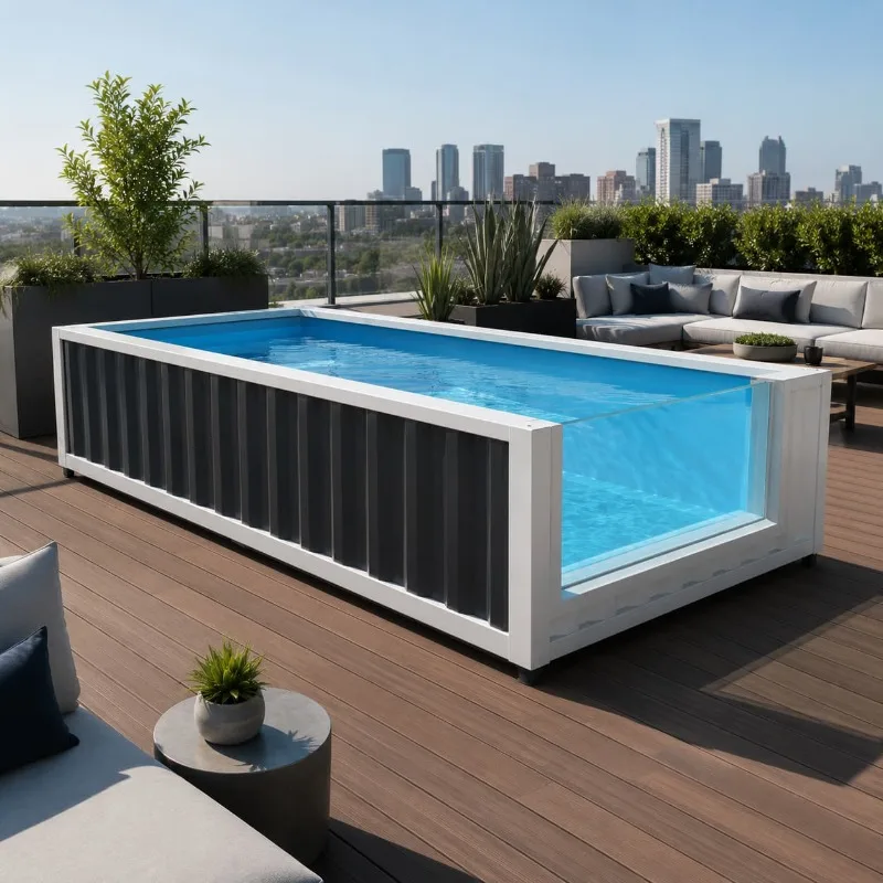 Modular Pool Shipping Container Pool Villa Backyard Recreation Backyard Entertainment Customized Design Color