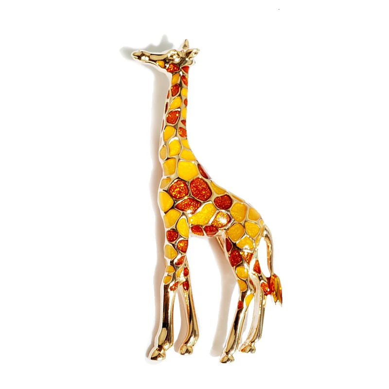 Classic Creative Colorful Enamel Giraffe Brooches For Women Man Unisex Jewelry Gifts Charm Animal Brooch Pins Party Wedding Gift