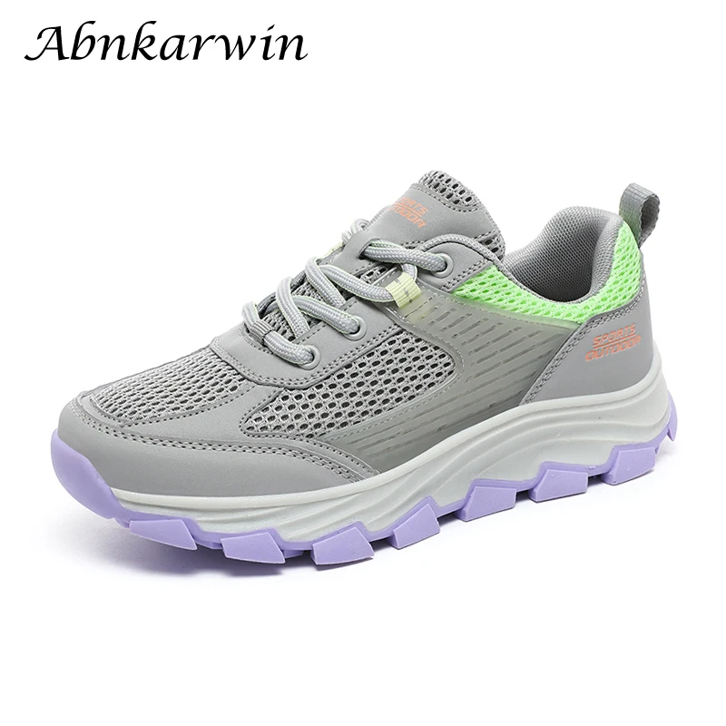 Summer Women Mesh Hiking Shoes Outdoor Trekking Mountain Tracking Shoes Treking Sneakers Breathable Anti Slip