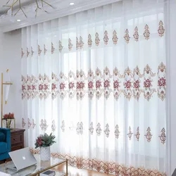 1PC Minimalist European Style High-end Living Room Embroidery Balcony Bedroom Grand Princess Window Curtains