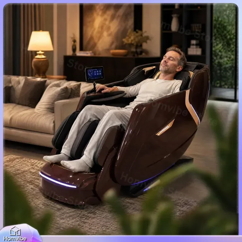 Luxury Massage Chair Full Body 3D Intelligent SL Track Space Capsule Household Furniture Zero Gravity Recliner