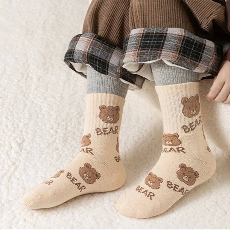 5 Pairs/Lot Children Winter Socks Cotton Thick Keep Warm Terry-loop Hosiery for 1-12 Years Baby Boys and Girls Kids Winter Socks image 4
