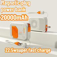 New Magnetic Wireless Super Fast Charging 20000mAh Power Bank with AC Plug Mobile Power Supply for IPhone Xiaomi Samsung