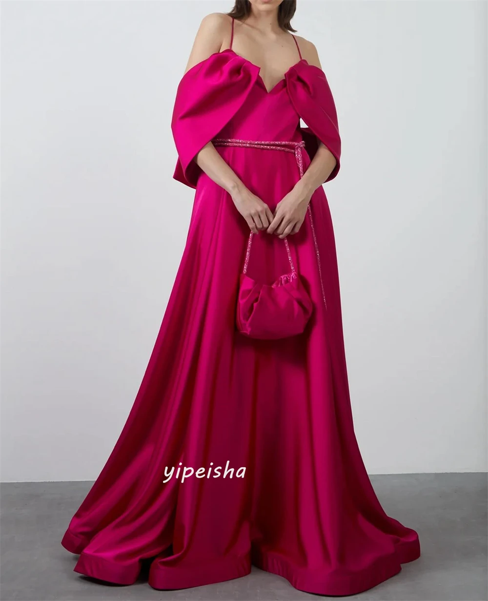 Customized Yipeisha Exquisite Formal Evening Off the Shoulder A-line Draped Belt s Bespoke Occasion Dresses