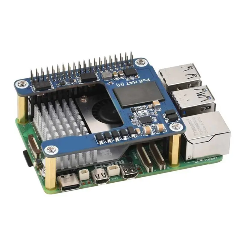 

Power Supply Expansion Board Ethernet Expansion Board Poe HAT For Raspberry Pi 5 Poe HAT (H)