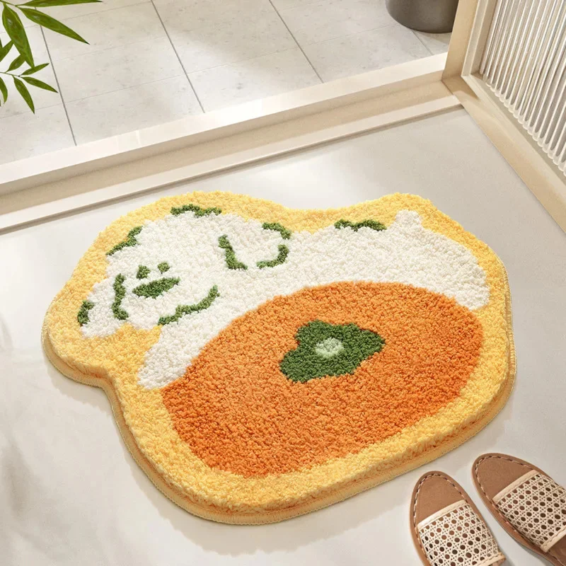 Flower Shaped Cute Bathroom Mats Carpets Microfiber Tufted Mat Cute Luxury Fluffy Thick Rugs High Low Plush Irregular Carpets