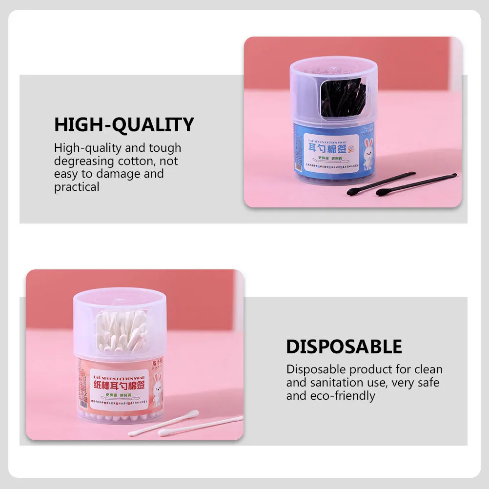 4 صناديق مسحات قطنية مزدوجة الأطراف ملعقة أذن للبالغين للعناية بالأذن وإزالة المكياج والعناية بالجروح وأدوات التنظيف