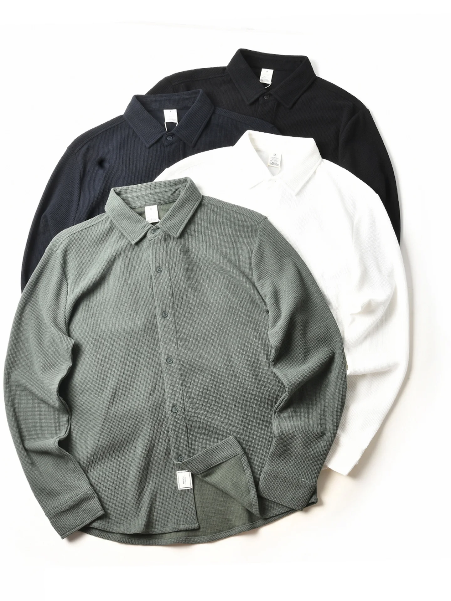 New American Style Cotton Flannel Breathable Loose Casual Collar Long Sleeve Men's Shirt Trendy Base Layer Shirt for Autumn