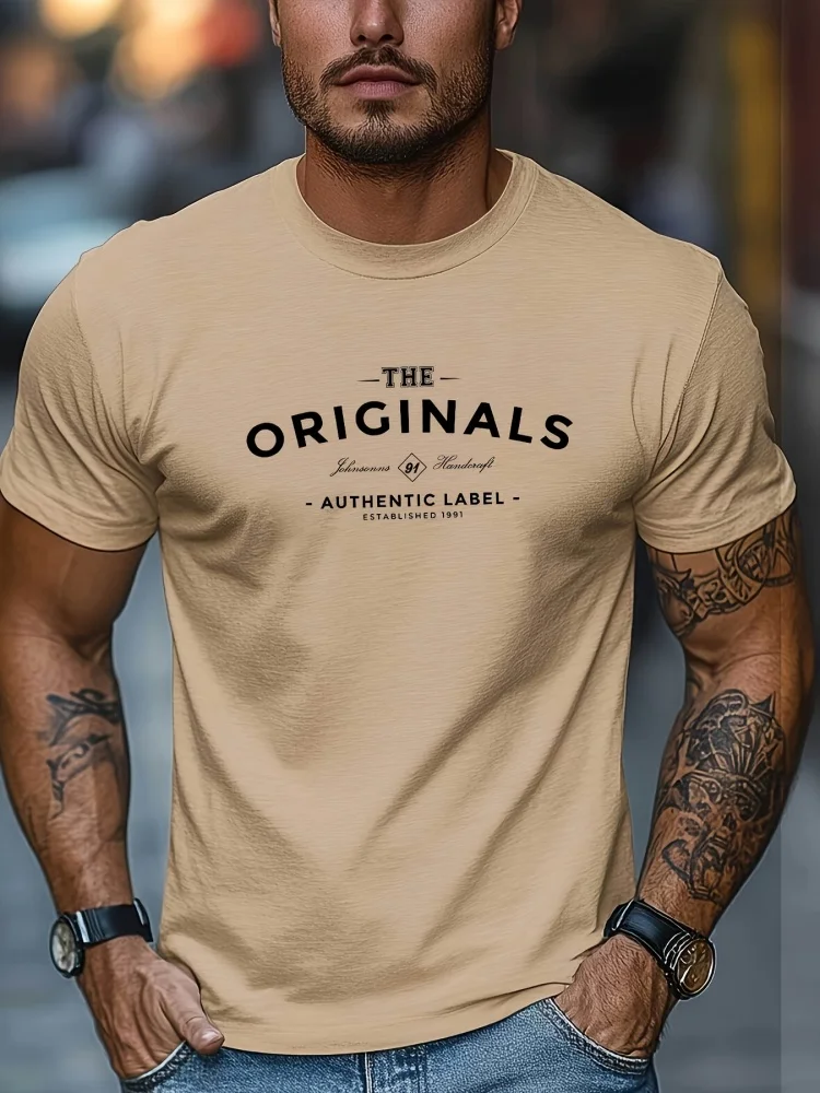 

Men's Graphic Letter Print T-Shirt 2025 Summer Casual Short Sleeve Crew Neck Regular Fit Streetwear Tee Outdoor Fashion Top