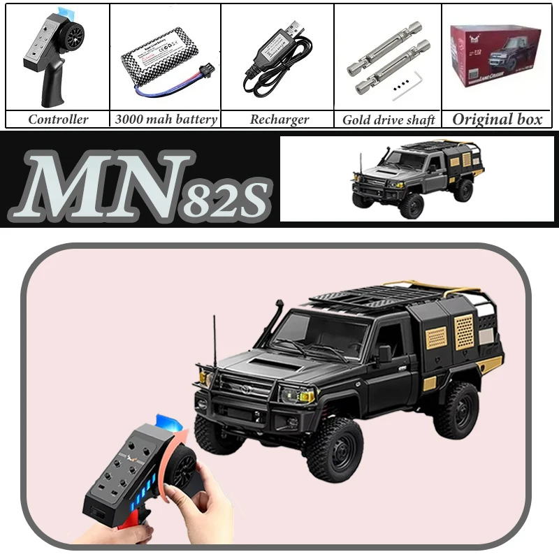 MN82 MN82S PRO Rc Cars 1:12 Mn Model Retro Full-scale 2.4G 4WD 280 Motor RC Off-Road Pickup Truck Model Car for Boys Adult Gifts