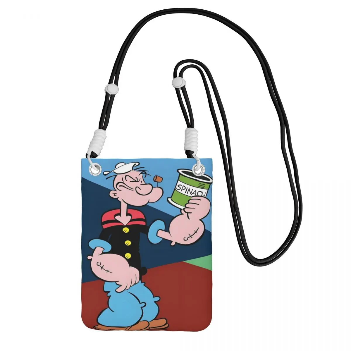 

Custom Casual P-Popeyes Mobile Phone Bag Running Men Women Cartoon Character Small Crossbody Purse Smart Phone Wallet With Strap