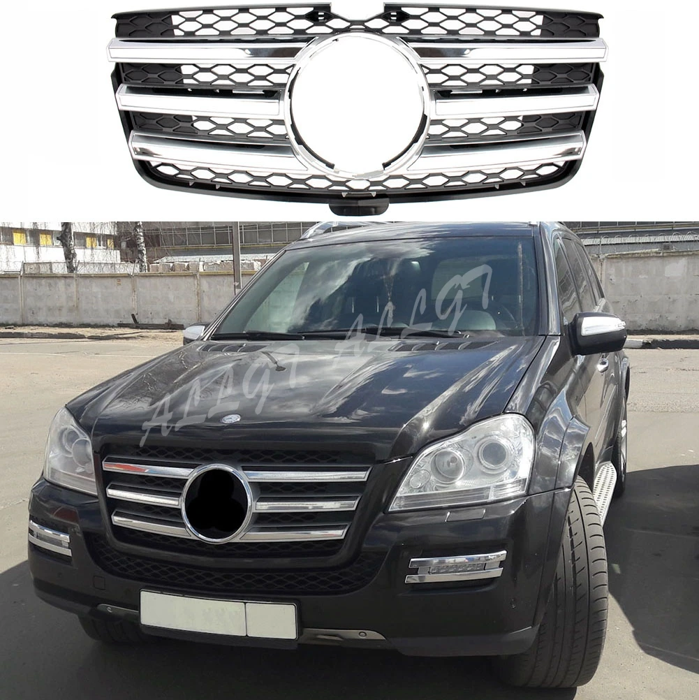 

Front Racing Facelilft Upper Grilles Cover For Mercedes-Benz X164 GL-Class 2010-2012 GT 3 Fins