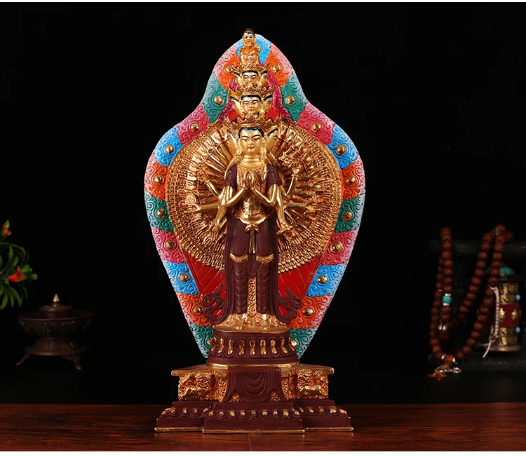 39 LARGE # HOME hall efficacious Talisman Huge gold-plated Thousands Hands Guanyin buddha Buddhist  statue