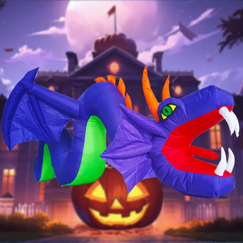 

12FT Giant Halloween Inflatable Purple Dragon Outdoor Horror Festival Party Inflatable Dragon Air Model