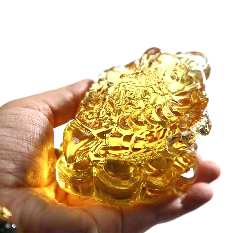 فنغ شوي العلجوم المال محظوظ ثروة الثروة الصينية الذهبي الضفدع العلجوم عملة ديكور غرفة مكتب المنزل منضدية الحلي هدايا محظوظ