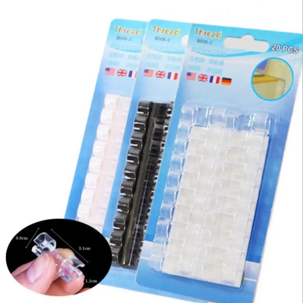 20 buah klip kawat berperekat Organizer garis gesper kabel klip Fixer Holder