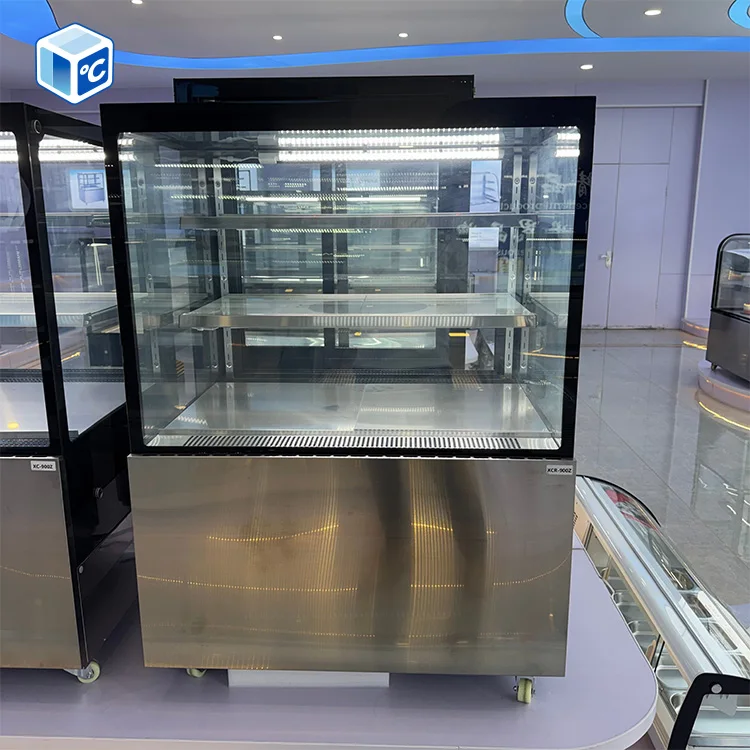 900x675x1235mm BJD-169 Commercial Cake Display Refrigerator Fan Cooling R290 2 Shelf LED Bakery Cafe Supermarket Display Case