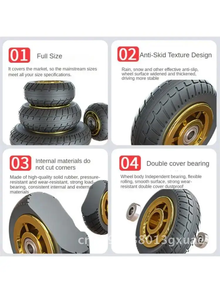 1-pc-5-inch-heavy-duty-caster-rubber-gold-plated-humvee-tpr-silent-single-trolley-50mm-width-wheel-trailer-universal-industrial