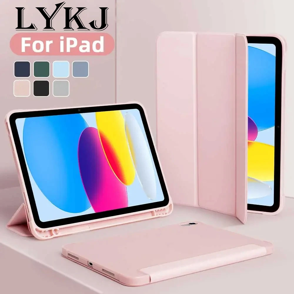 

For iPad Pro 11 M5 iPad A16 Air 11 13 M2 M3 for Air 4 5 6 7 8 9 10.2 10th 11th Gen Mini 6 7 Tablet Case with Side Pencil Holder