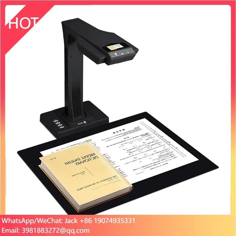 Escáner portátil de alta velocidad para documentos USB, aplanamiento de curvas de libros A3, sin necesidad dividida, cámara para documentos Ocr de 20mp