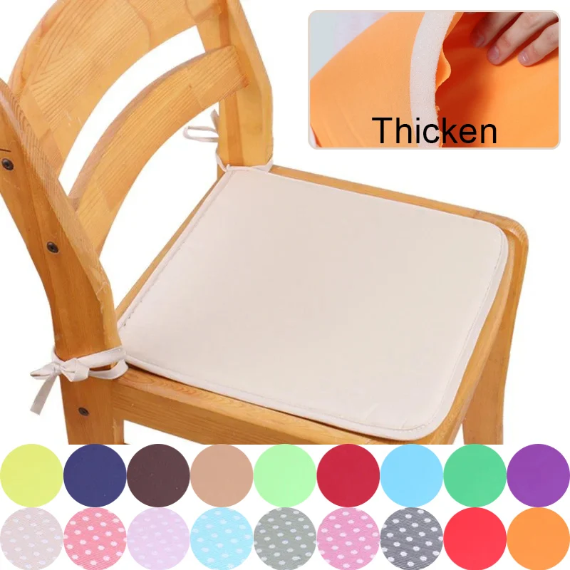 Strap Up Solid Color Dormitory Office Chair Cushion PP Cotton Filling Thick Anti Slip Dining Chair Cushion Home Decoration Cojín