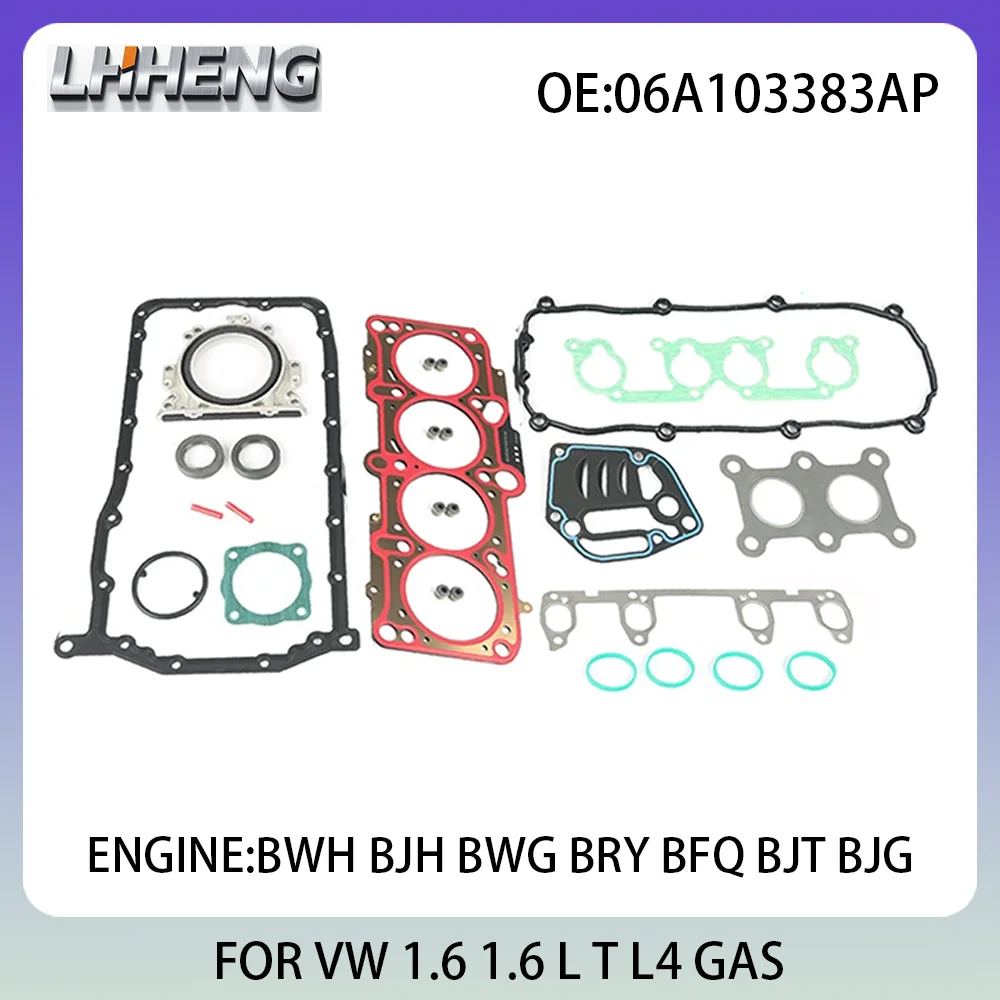 

Engine Full Overhaul Gasket Kit For VW BORA CADDY GOLF JETTA 1.6L 1.6 L T L4 GAS 03-16 06A103383AP 06B103483G BWH BJH