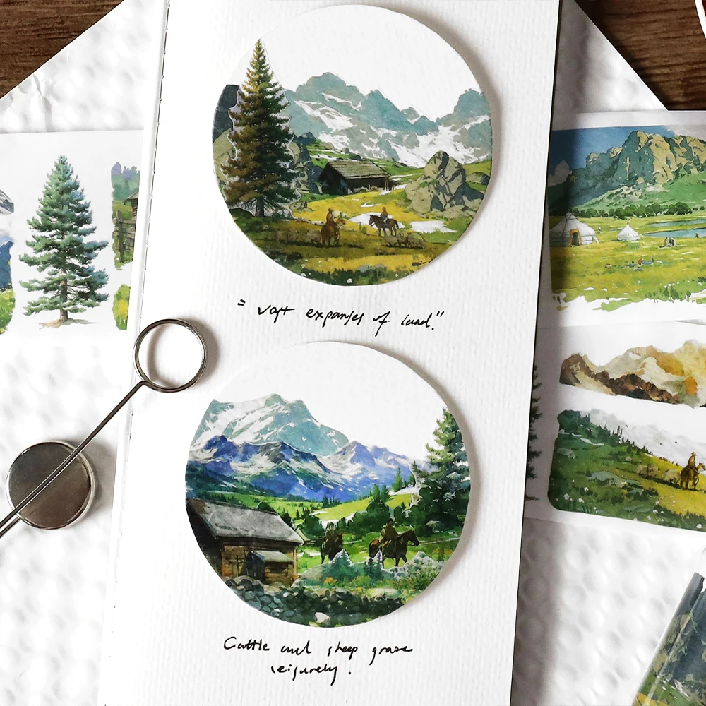 6 styles 40/60mm*200cm Life is a wilderness series Mountain forest theme sticker DIY decorative sticker Scrapbooking Material