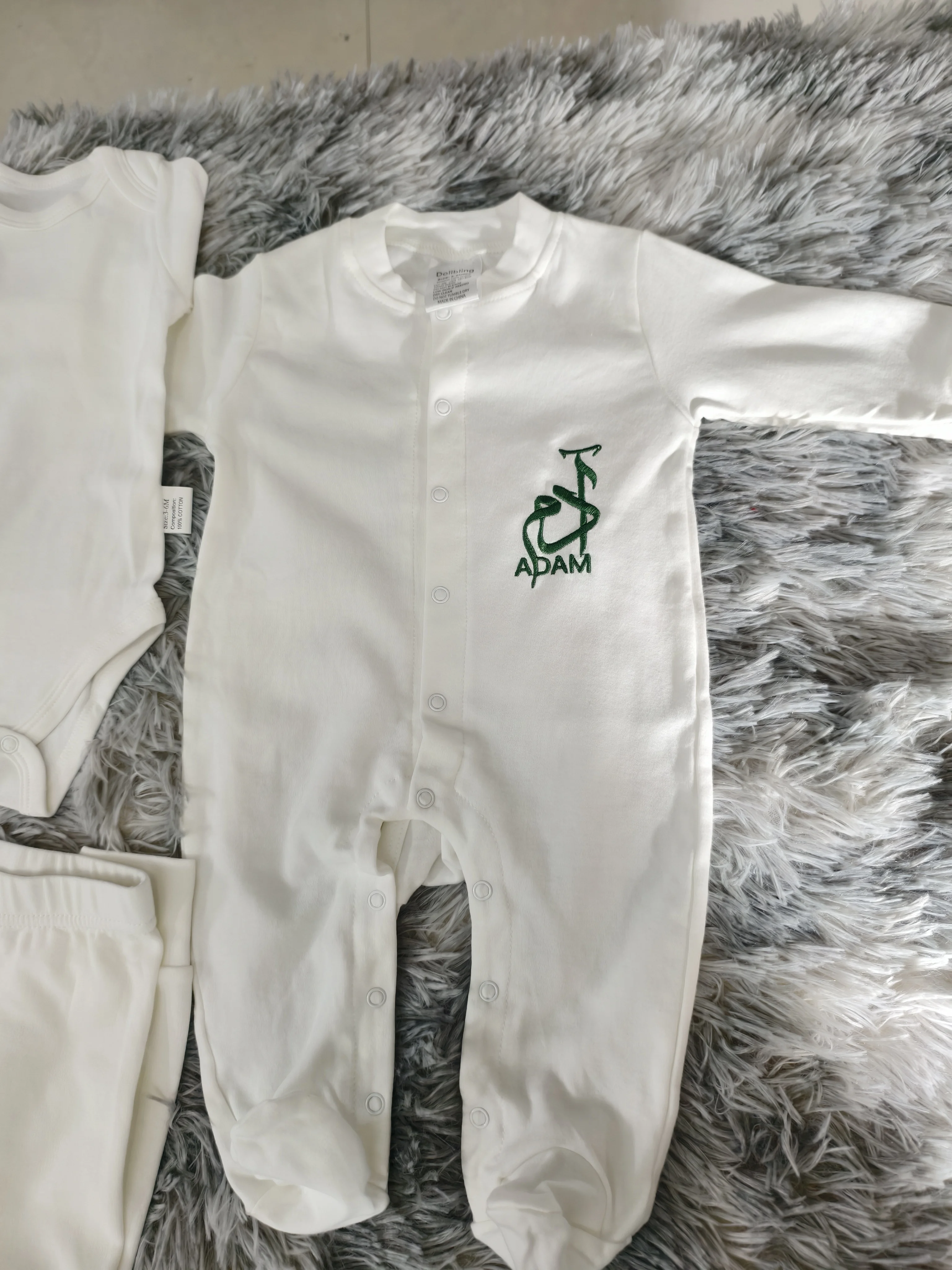 Baby Layette 10Pcs Set Hypoallergenic Cotton Custom Name Newborn Islamic Embroidery Christening Gift Box for Baby Boy Girl 2025
