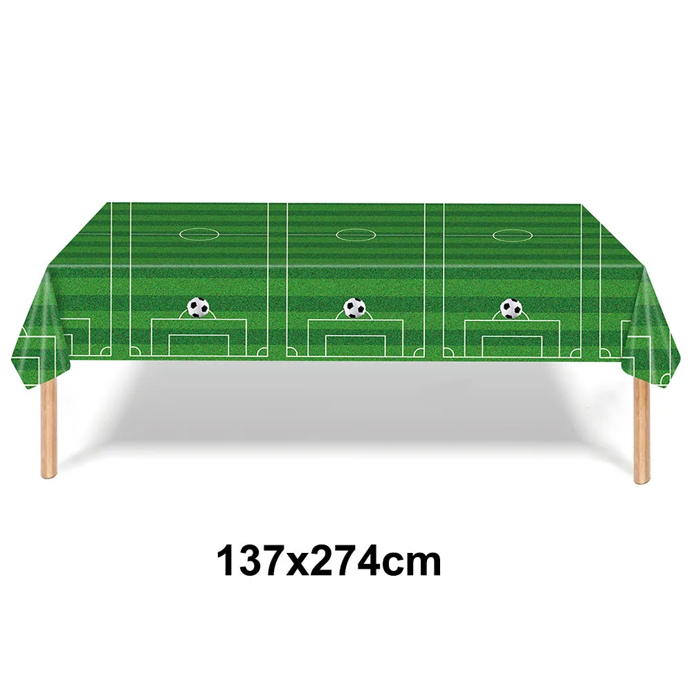 Camino de mesa para fiesta de fútbol, cubierta de mesa desechable para fútbol, mantel de plástico, decoración para fiesta de cumpleaños con temática de fútbol