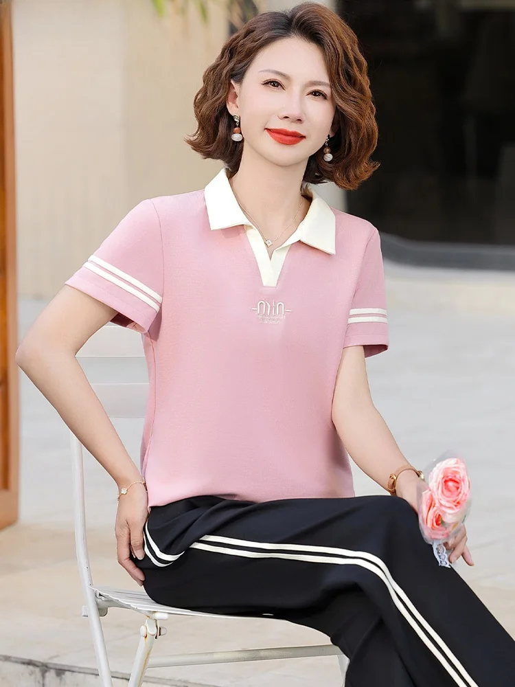 

Модный спортивный комплект: футболка с коротким рукавом и свободные длинные брюки для женщин, летний корейский стиль