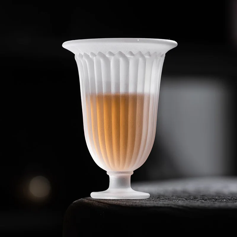 Transparent glazed teacup, household master cup, single cup, personal special tea cup, high value, high foot, tea cup woman