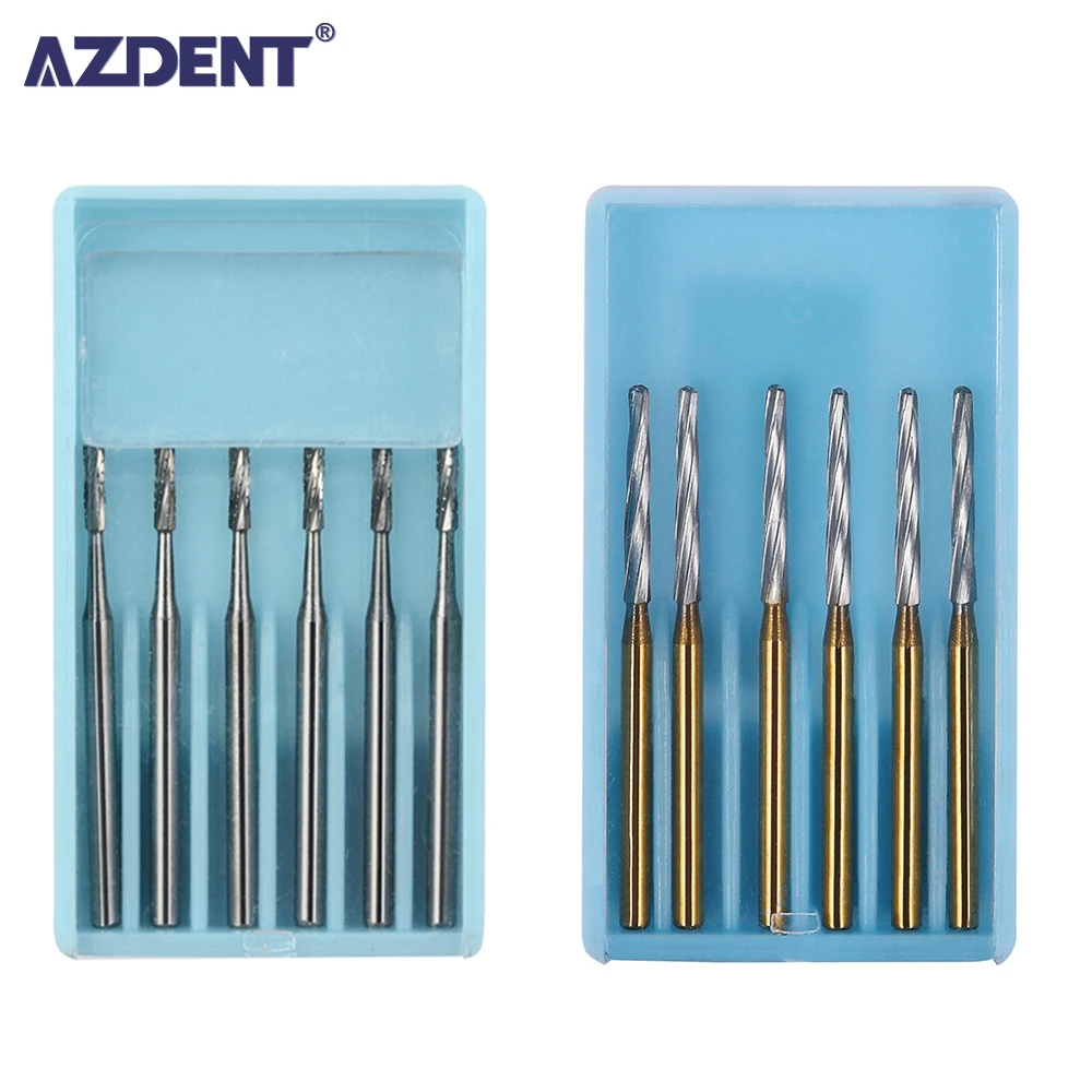 AZDENT Dental Surgical Carbide Tungsten Bone Cutters Finishing Burs FG Bur 28mm Surgical Carbide Burs 25mm