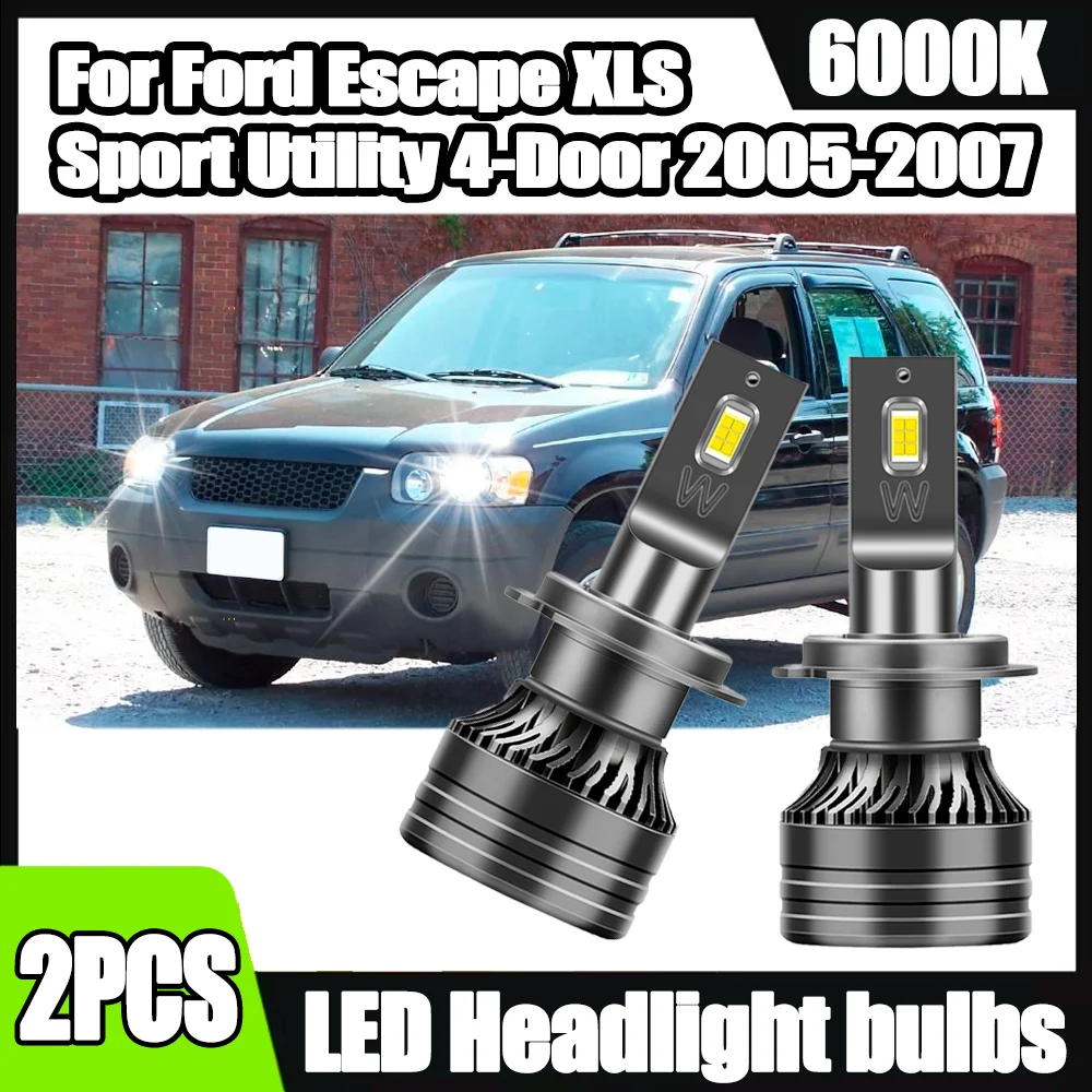 

2PCS 120W H7 Car Headlight LED Headlight 20000LM Canbus No Error 6000K White For Ford Escape XLS Sport Utility 4-Door 2005-2007