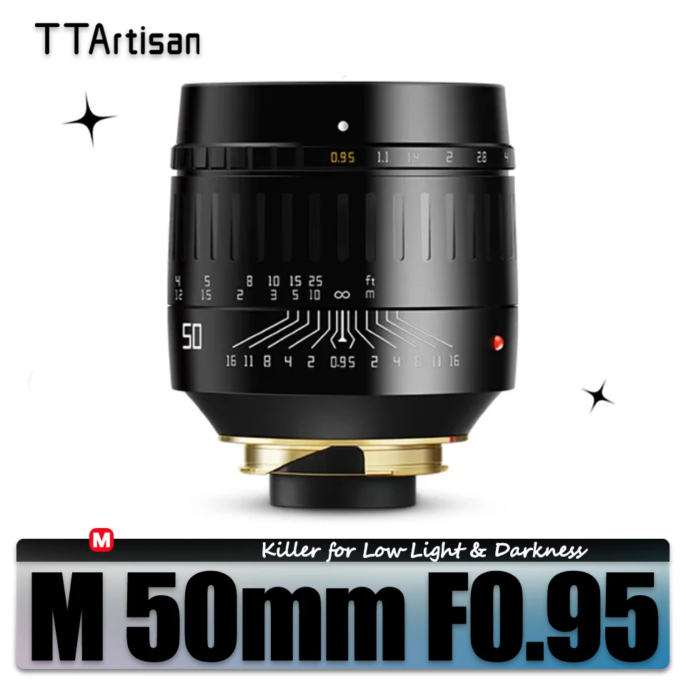 

TTArtisan M 50mm F0.95 ASPH. Full Frame Super Large Aperture Camera Lens for Portrait Photography Leica M Mount M3 M4 M5 M9