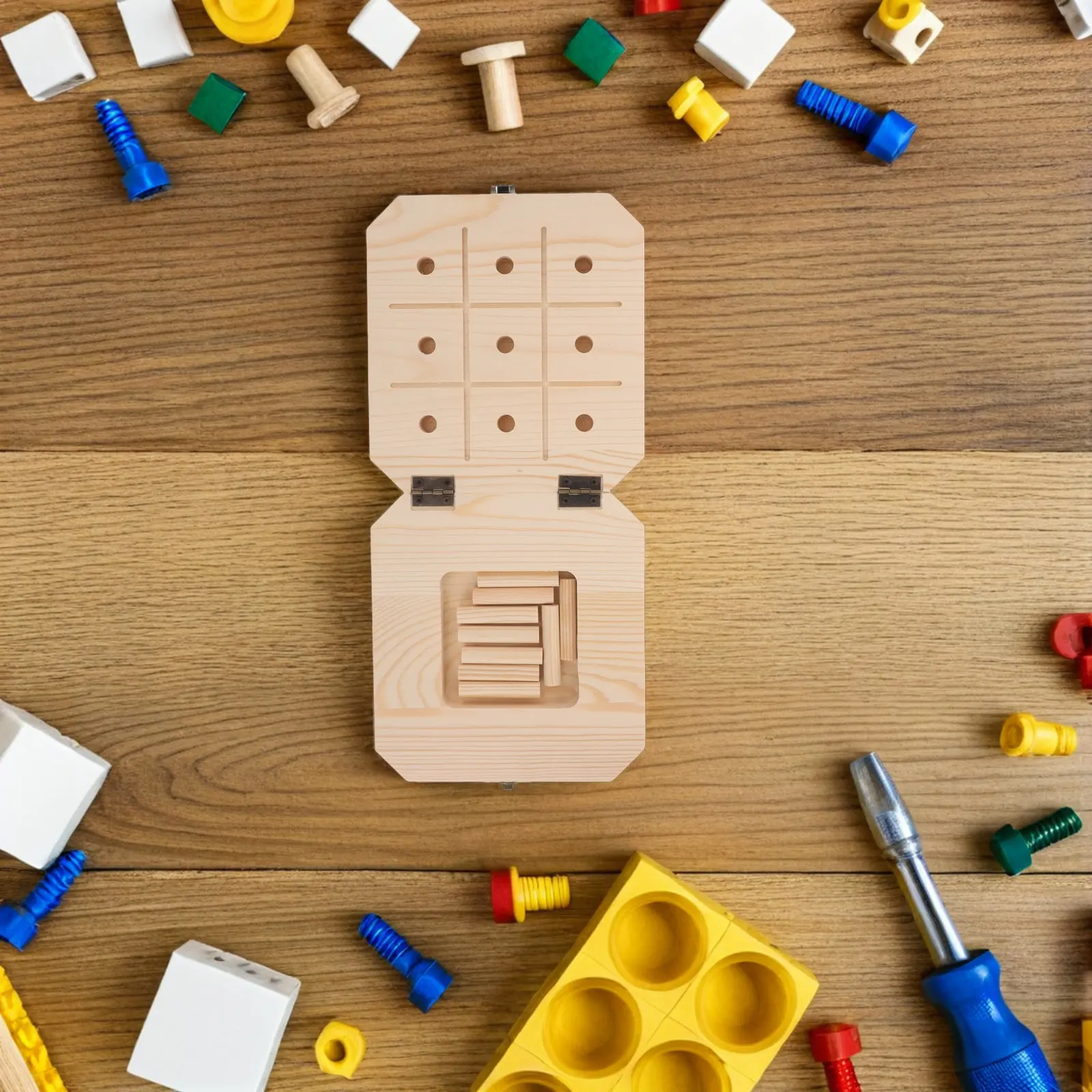1Set Wooden Sensory Texture Board with Flip Tactile Surface Cylindrical Structure for Fine Motor Development Balance Training