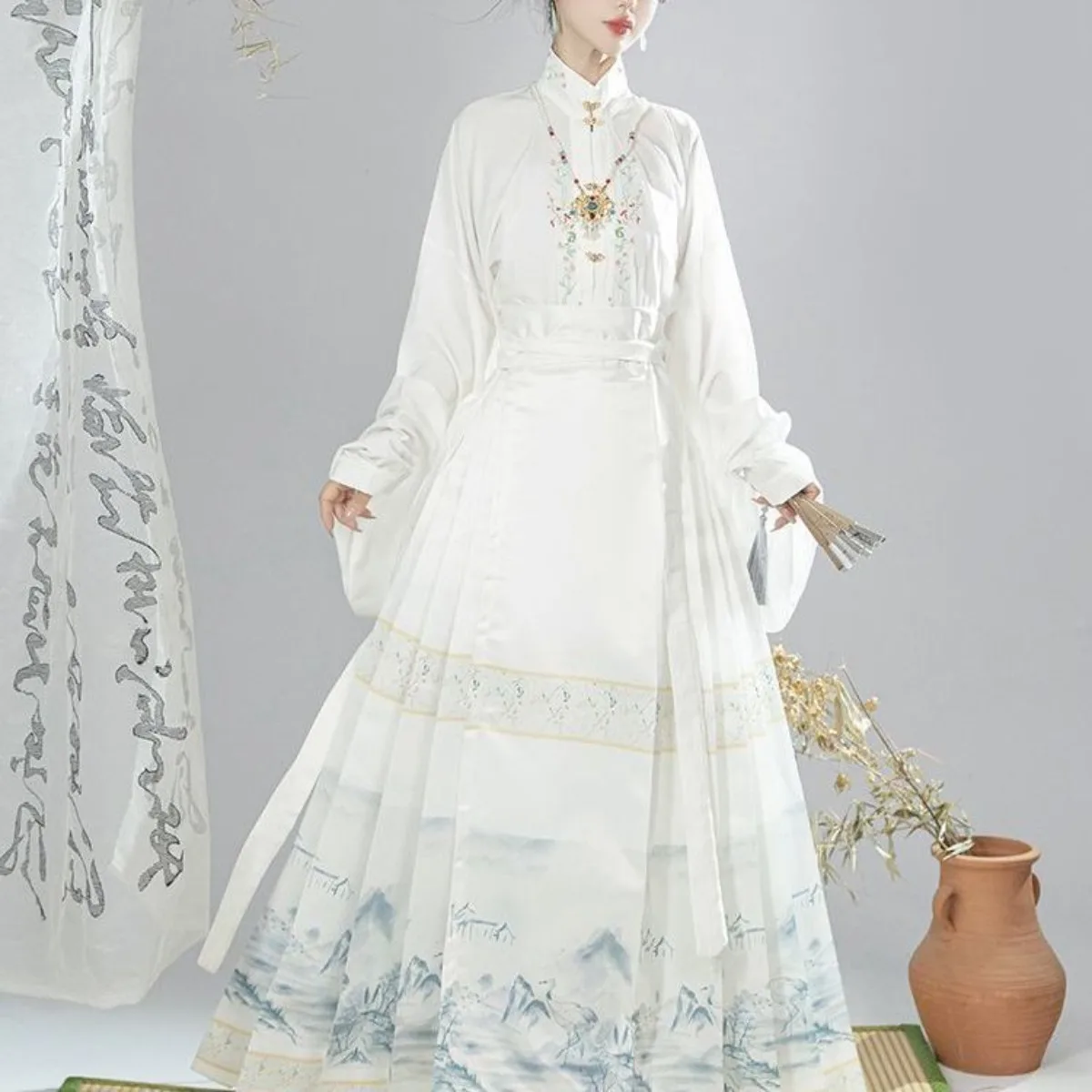 New Chinese Style Hanfu, Qingchuan Original Ming Dynasty Suit, Mamianqun Skirt Modified, Elegant Adult Outfit for Summer Commute
