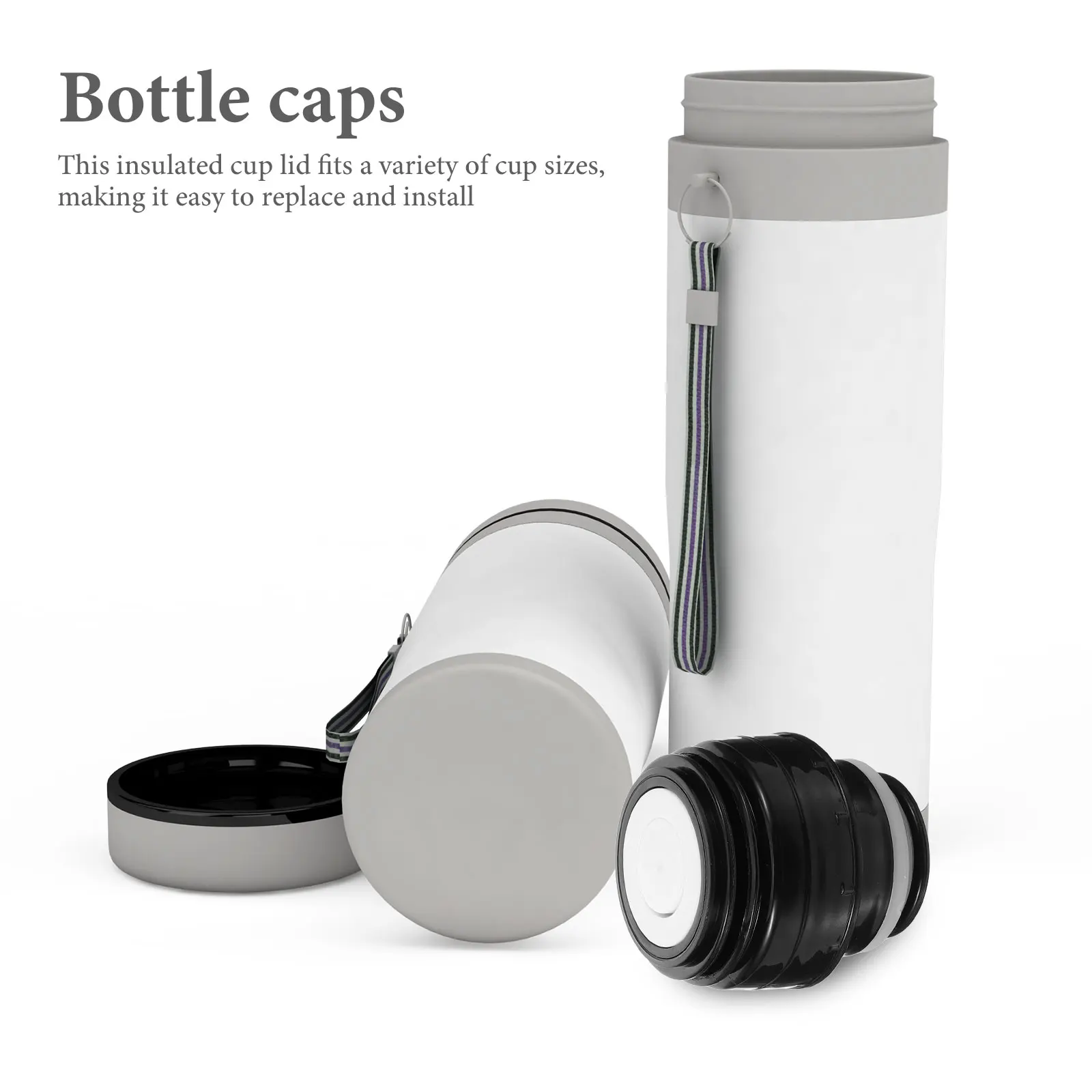

Replaceable Vacuum Bottle Caps Thermal Insulated Water Bottle Lids Leakproof Sealing Replacement Tops for Hot Cold