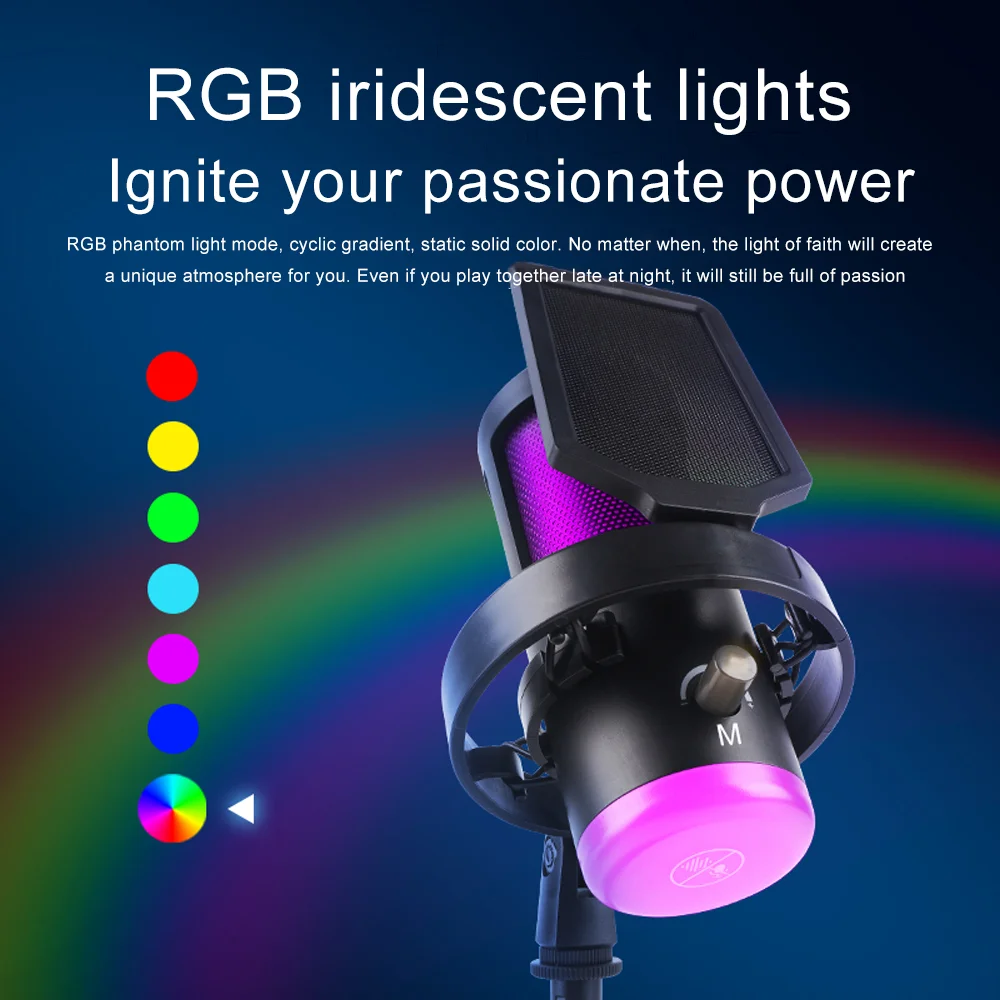 Haomuren RGB USB Condenser Mic - Pc Gaming Youtubers review and price