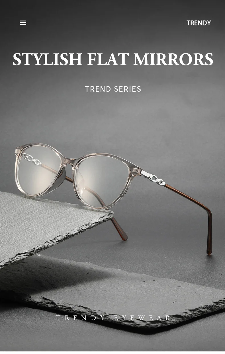 Neue Modische Markendesign Retro Katzenaugen-Rahmen Kurzsichtigkeits-Brille mit Sehstärke Photochromatisch Anti-Blaulicht Damen Astigmatismus-Brillen – Detail 2