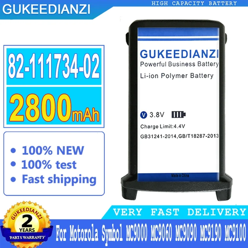 

2800mAh GUKEEDIANZI Battery 82-111734-02 For Motorola Symbol MC9000 MC9060 MC9090 MC9190 MC9100 Big Power Bateria