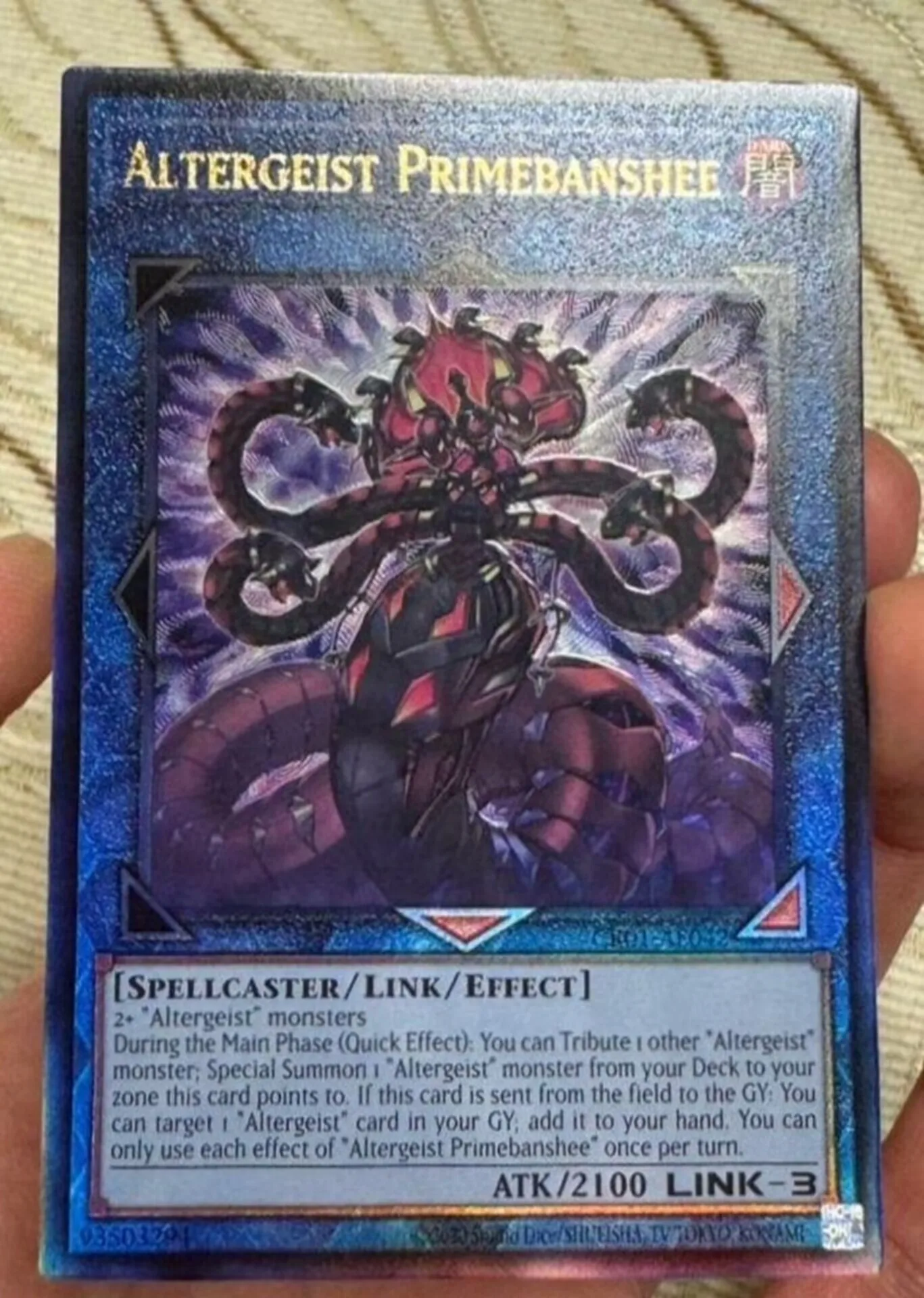 Yugioh KONAMI DUEL Monster CR01-AE042 altergeist primebanshee ชุดสะสมภาษาอังกฤษสร้อยข้อมือมิ้นท์การ์ด