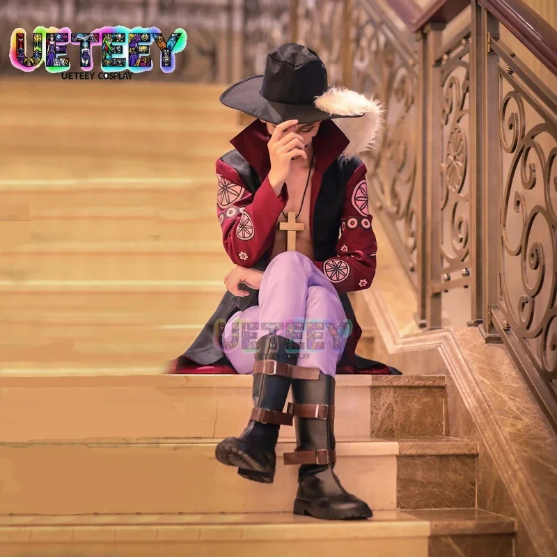 

UETEEY Anime Cos Dracule Mihawk Cosplay Costumes Halloween Christmas Party Uniform Suits Customized size