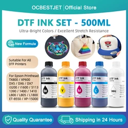 500ML*5Colors DTF Ink PET Film Transfer Ink For Epson 1390 L800 L1800 XP-15000 XP600 TX800 P600 P800 DX5 DX7 i3200 i1600 4720